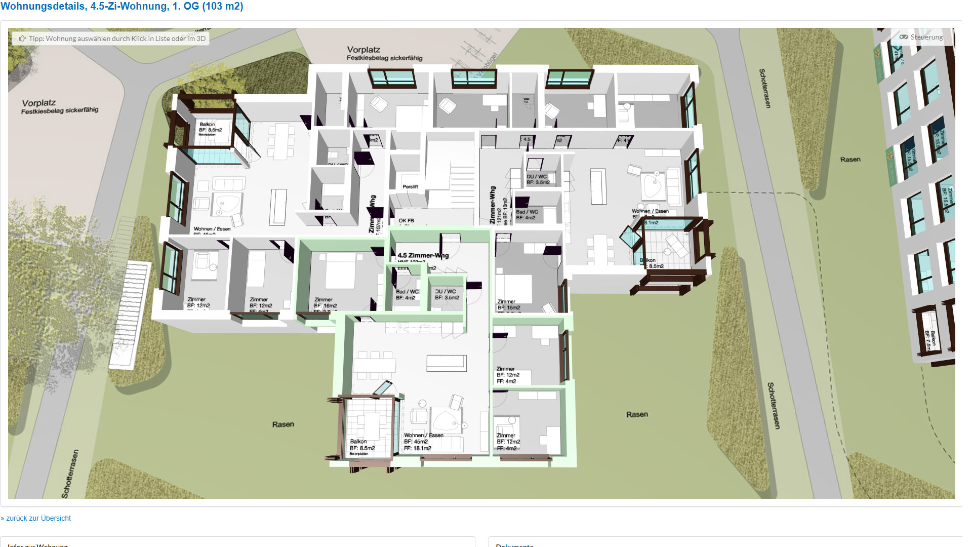 3D Grundrissplan Wohnung Silu Toerlenmatt